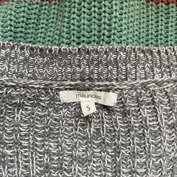 Maurices Multicolor Striped Button Front Henley Knit Sweater Small Women’s - Picture 10 of 12